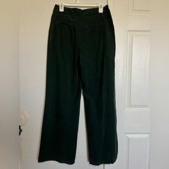 Marine Layer Flora Corduroy Wide Leg Trousers in Green Gables - Picture 9 of 11